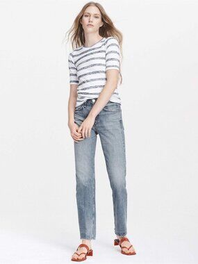 rag & bone The Knit Striped Slim Tee SZ L